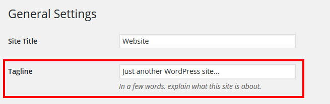 change default WordPress tagline