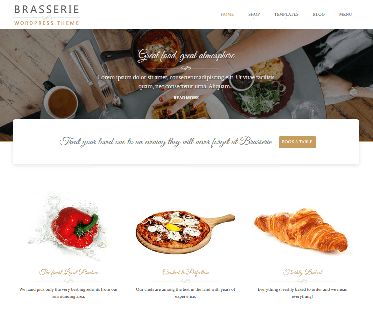 Brasserie - Food WordPress Themes