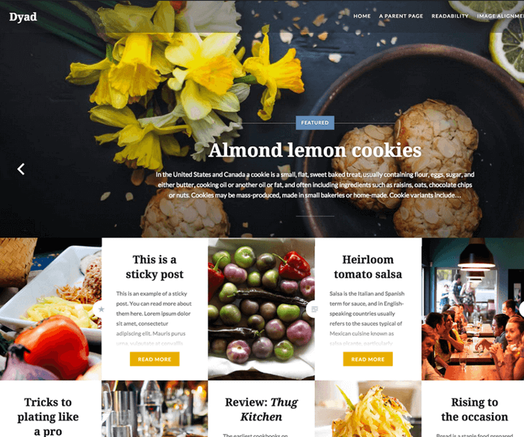 Dyad - Food WordPress Themes