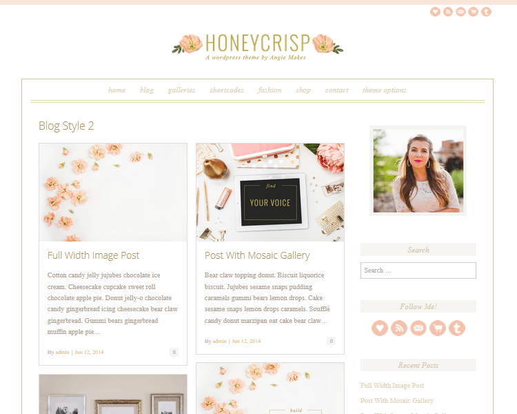 Honeycrisp - Fashion WordPress Theme