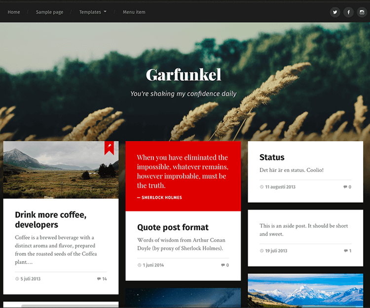 Garfunkel - WordPress Blogging Themes