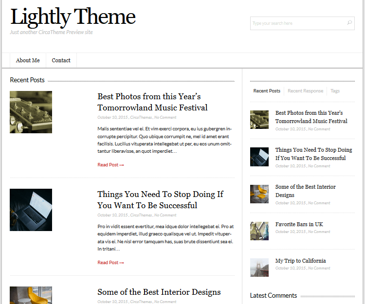 Lightly - WordPress Blogging Themes