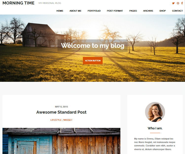 Morning Time - WordPress Blogging Themes