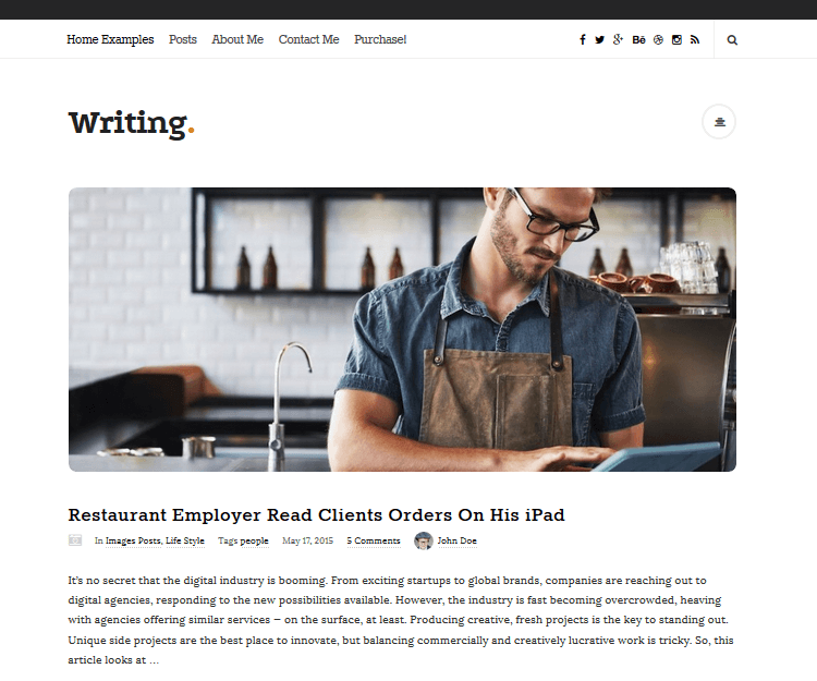 Writing - WordPress Blogging Themes