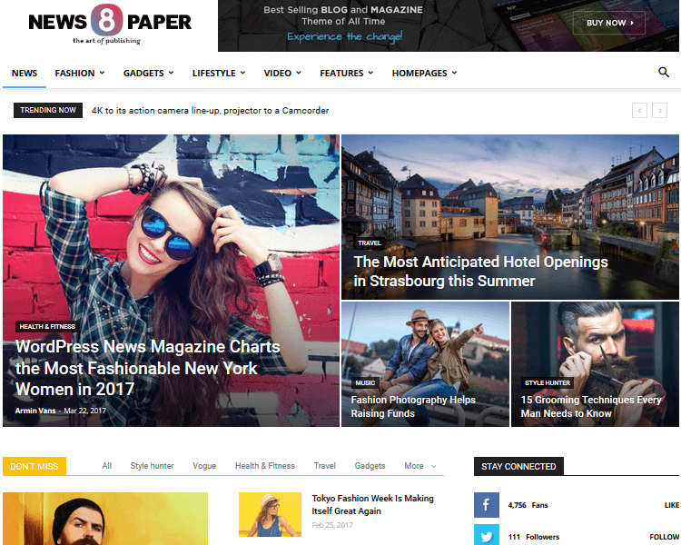 Best WordPress Blogging Themes - Newspaper