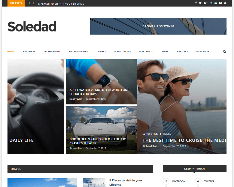 Best WordPress Blogging Themes - Soledad