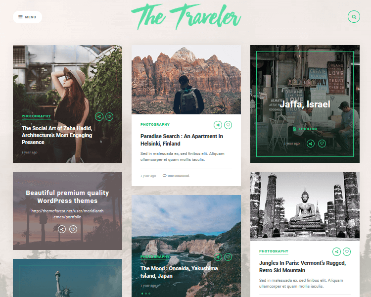 Best WordPress Blogging Themes - The Traveler